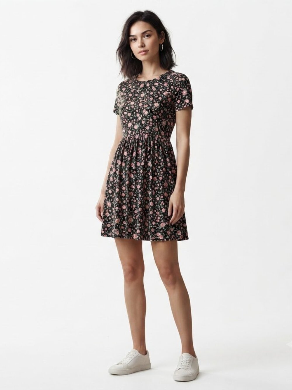 Rue21 Black Floral Mini Dress XS